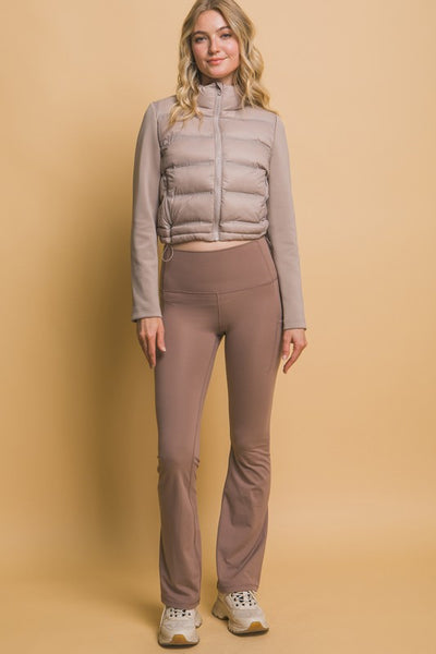 High Collar Plain Puffer Jacket