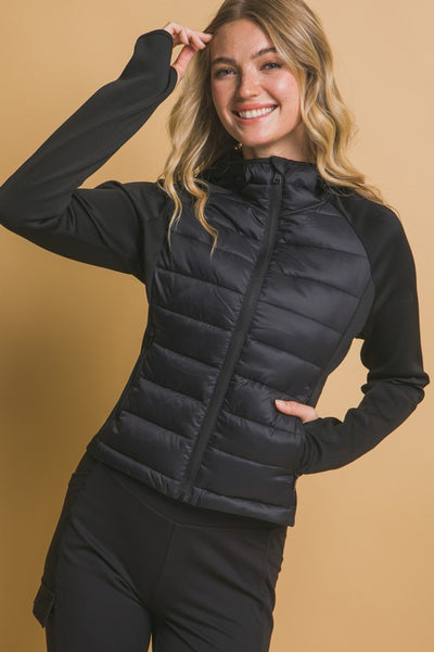 Scuba Padded Long Sleeve Thumb Hole Jacket