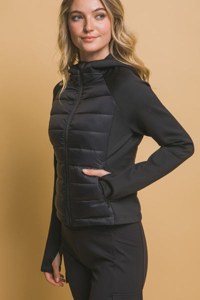 Scuba Padded Long Sleeve Thumb Hole Jacket