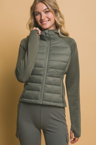 Scuba Padded Long Sleeve Thumb Hole Jacket