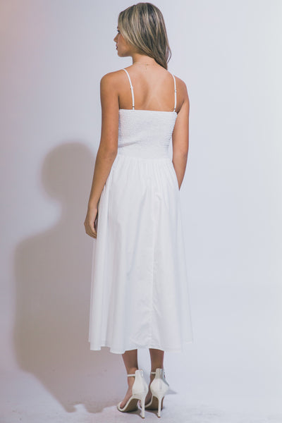 Vestido de Algodón Maxi Smocked con Tirantes