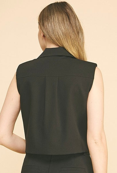 Chaleco Twill con Solapas y Bolsillos