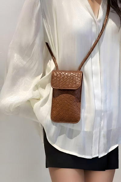 Cartera Cruzada Tejida para Teléfono