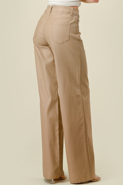 Super Stretch Faux Leather Wide Leg Pants