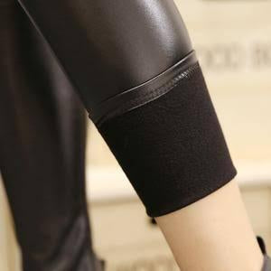 Fleece Super Stretch PU Faux Leather Leggings