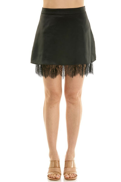 Falda Satin Mini con Encaje