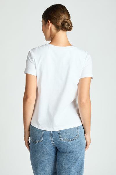 Basic T-Shirt de Algodon Manga Corta con Bra