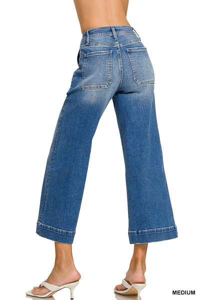 Pantalon de Mezclilla Cropped WideLeg
