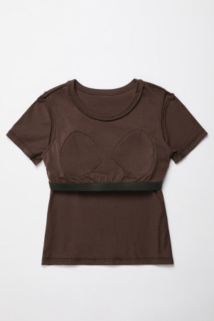 Basic T-Shirt de Algodon Manga Corta con Bra