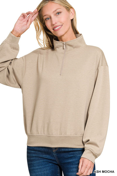 Modal Mix Scuba Half Zip Pullover