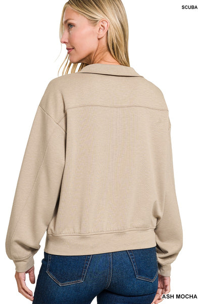Modal Mix Scuba Half Zip Pullover