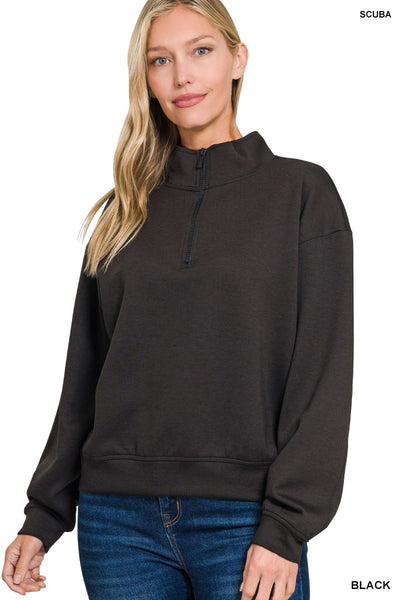 Modal Mix Scuba Half Zip Pullover