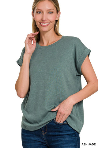 Cotton Modal Rolled Sleeve Tee