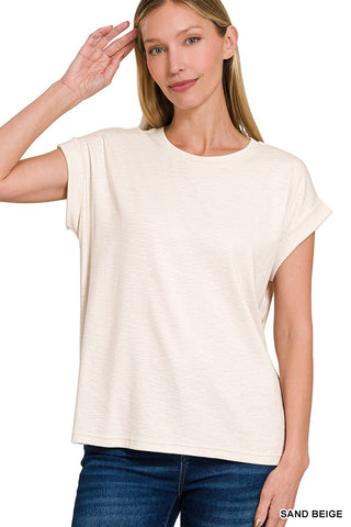 Cotton Modal Rolled Sleeve Tee