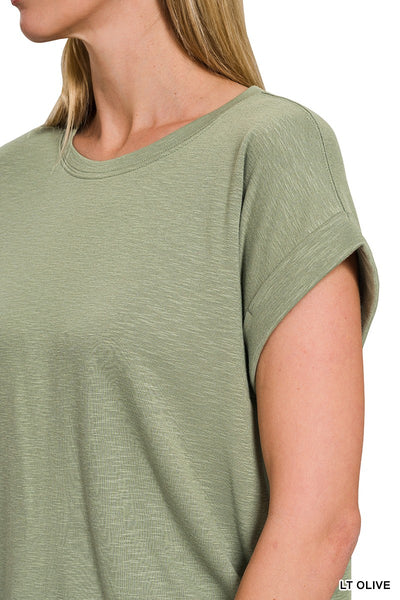 Cotton Modal Rolled Sleeve Tee