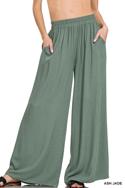 Flowy Elastic Band Woven Pants
