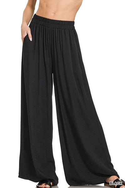 Flowy Elastic Band Woven Pants