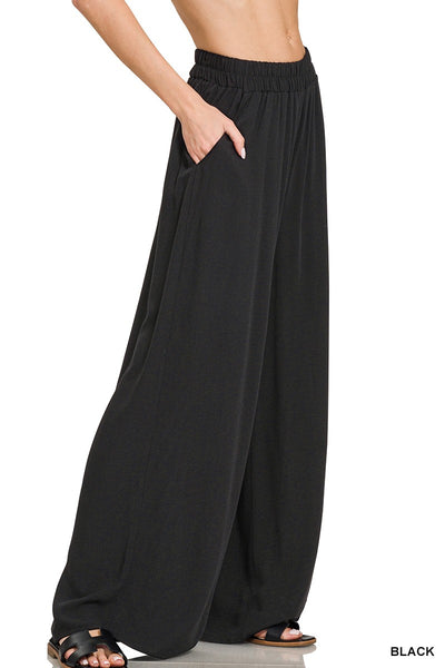 Flowy Elastic Band Woven Pants
