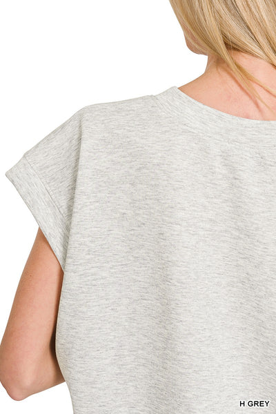 Modal Mix Scuba Short Sleeve Sweatshirt Top