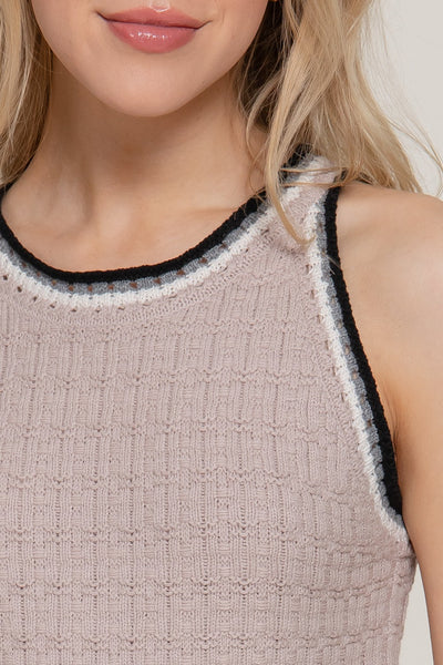 Crochet Halter Neck Spring Sweater Top