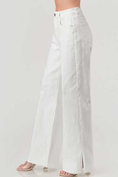 Wide Leg Denim Jeans with Side Splits