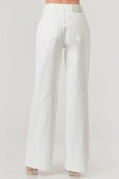 Wide Leg Denim Jeans with Side Splits