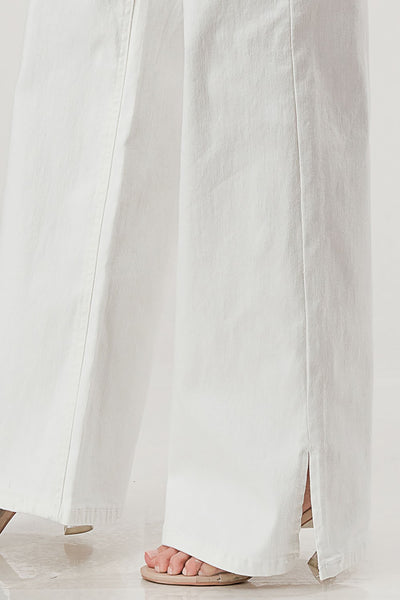 Wide Leg Denim Jeans with Side Splits