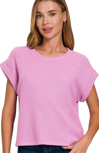 Knit Crochet Short Sleeve Top