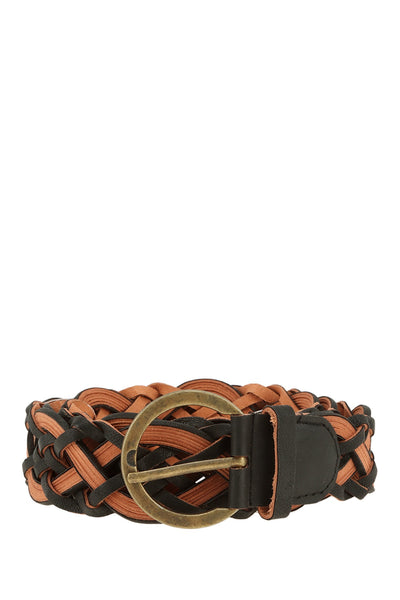 Vintage Buckle Two Tone Braided Belt