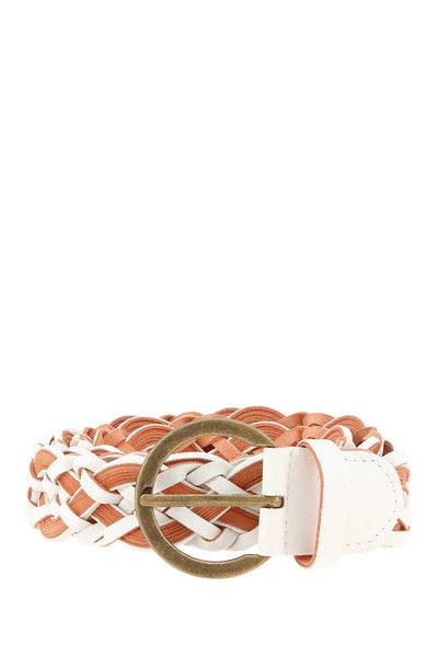 Vintage Buckle Two Tone Braided Belt
