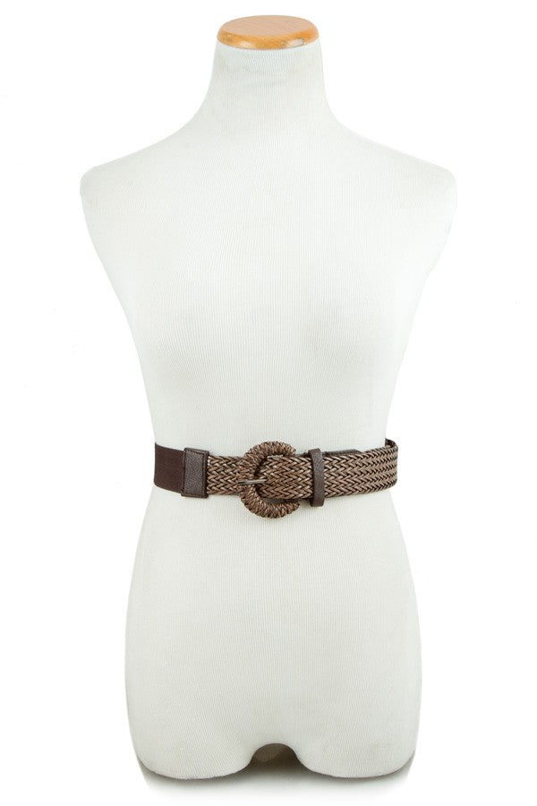 Braided Buckle Elastic Belt