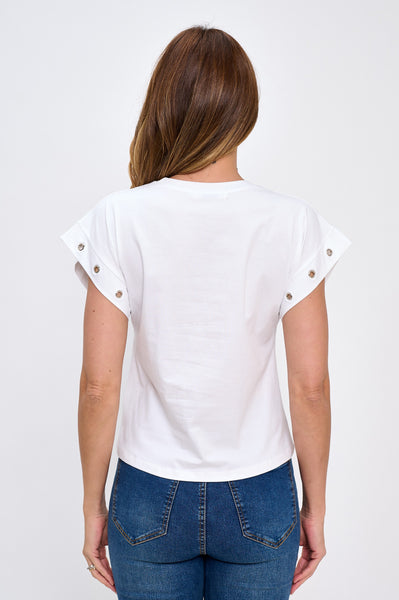 Detailed cap sleeve Top