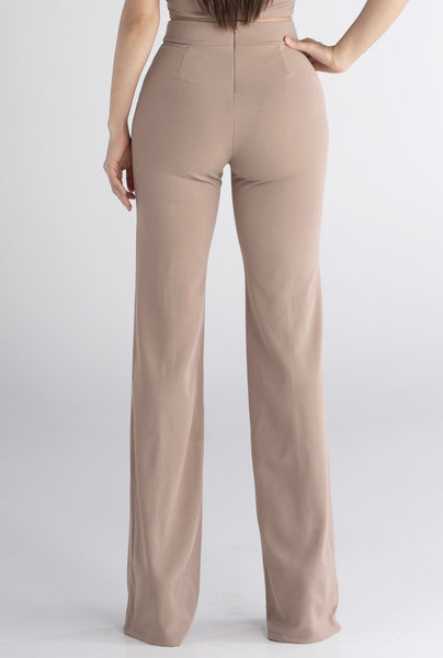 Asymmetrical High Waisted Stretch Pants