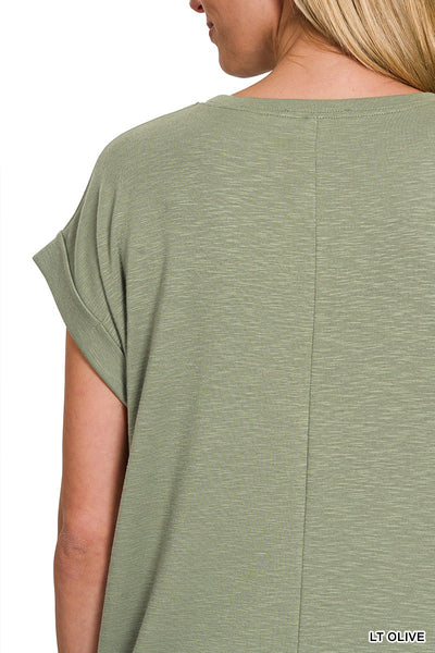Cotton Modal Rolled Sleeve Tee