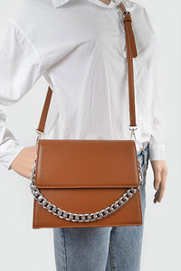 Faux Leather Chain Hand Bag