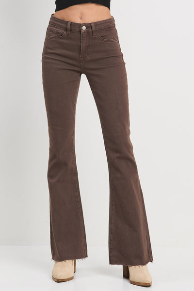 Stretch High Rise Flare Jeans