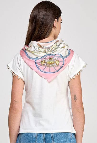 Neck Silky Scarf Top