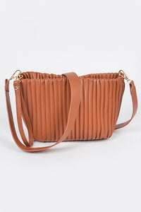Faux Leather Pleated Bag