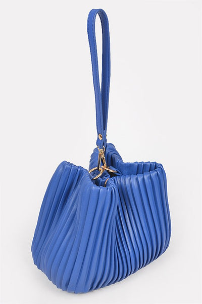 Faux Leather Pleated Bag