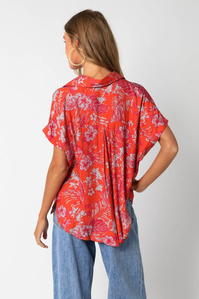 Satin Feel Floral Rayon Shirt