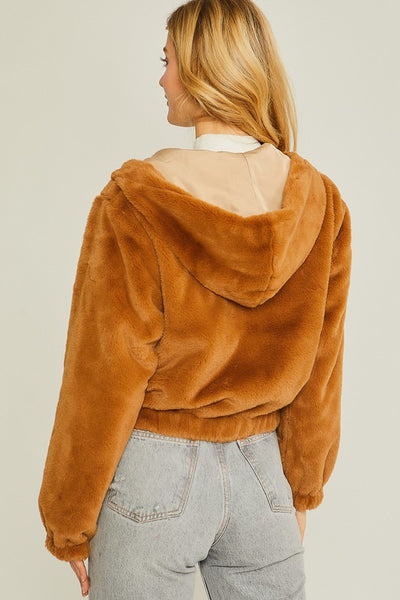 Chamarra Reversible Soft Faux Fur/Windbreaker