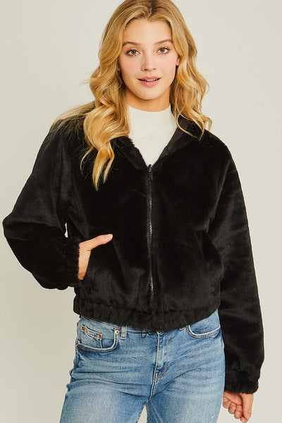 Chamarra Reversible Soft Faux Fur/Windbreaker