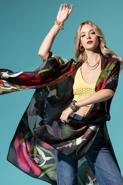 Mosaic Plants LightWeight Summer Kimono