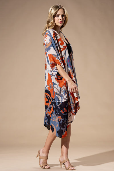 Orange Blue LightWeight Summer Kimono
