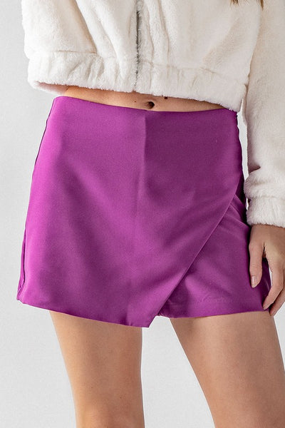 High Waist Asymmetrical Skort