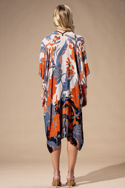 Orange Blue LightWeight Summer Kimono