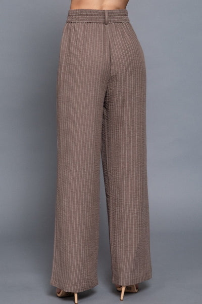 Straight Stripe Linen Effect Pants