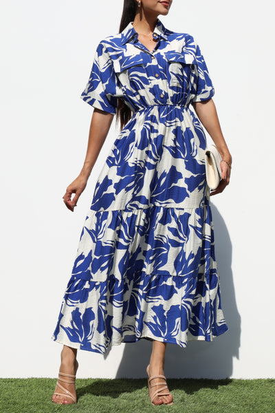 Floral Button Down Midi Dress