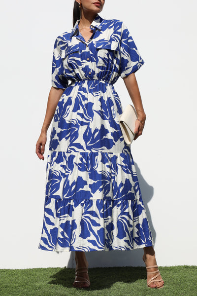 Floral Button Down Midi Dress