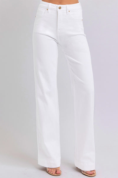 White High Rise Wideleg Jeans